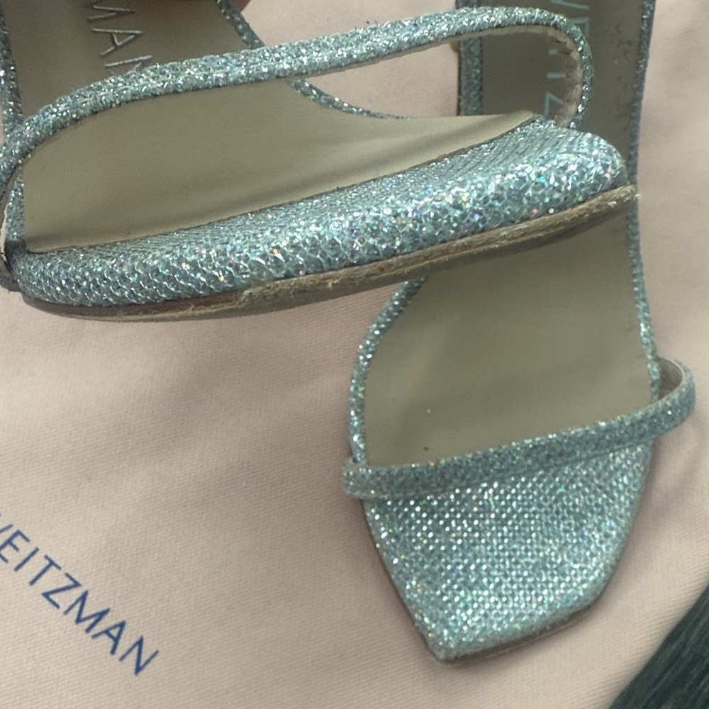 Stuart Weitzman Nudist Curve 75 Crystal Sandals Sz 5.5 - Picture 8 of 10